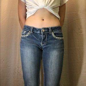 Miss chic embellished bootcut jeans